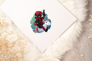 Lustige Marvel Aufkleber mit Deadpool-Motiven - Stickerloveshop