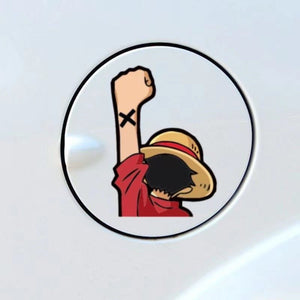 One Piece Auto Aufkleber - Windschutzscheibe, Heckscheibe, Tankdeckel Auto Aufkleber Stickerloveshop Ruffy  