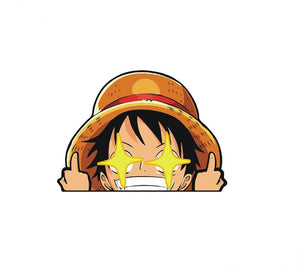 One Piece Autoaufkleber - Peeker Auto Aufkleber Stickerloveshop Ruffy Variante 2  
