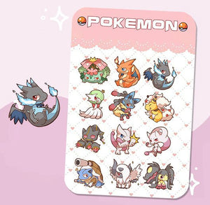 Pokemon Stickers 12 Pokemons pro Sheet - Stickerloveshop