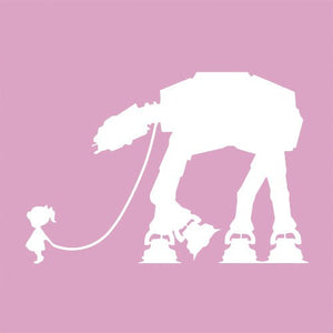Star Wars Sticker kleines Mädchen mit Imperial Walker Auto Aufkleber  stickerloveshop Weiß  