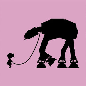 Star Wars Sticker kleines Mädchen mit Imperial Walker Auto Aufkleber  stickerloveshop Schwarz  